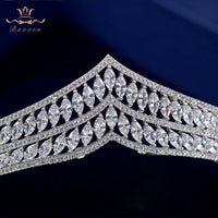 Princess Silver Crystal Wedding Hairbands Brides Full Zircon Tiaras Crowns Evening Headpieces Bridal Hair Accessories