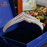 Princess Silver Crystal Wedding Hairbands Brides Full Zircon Tiaras Crowns Evening Headpieces Bridal Hair Accessories