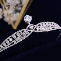 European Simple Zircon Tiaras Headpieces Plated Crystal Wedding Crowns Brides Hair Accessories Evening Jewelry Gifts