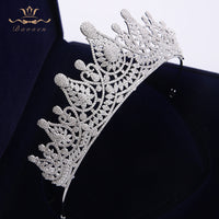 Top Quality Stunning Gold Full Zircon Wedding Hairbands for Brides Crystal Tiaras Crowns Wedding Hair Accessories