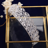 Princess Silver Sparkling Zircon Brides Tiaras Crown Bridal Hairbands Headpiece Wedding Hair Accessories TR0459