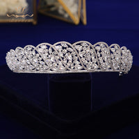 Princess Silver Sparkling Zircon Brides Tiaras Crown Bridal Hairbands Headpiece Wedding Hair Accessories TR0459