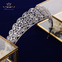 Princess Silver Sparkling Zircon Brides Tiaras Crown Bridal Hairbands Headpiece Wedding Hair Accessories TR0459