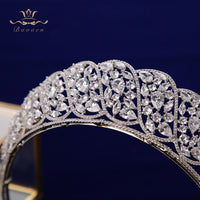 Princess Silver Sparkling Zircon Brides Tiaras Crown Bridal Hairbands Headpiece Wedding Hair Accessories TR0459