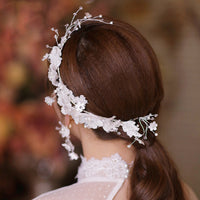 Sweet White Flower Brides Tiaras Headpeices Headpieces with Earring