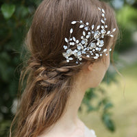 Korean Flower Brides Hair Sticks Rhinestones Headbands Bridal Crystal Hair accessory