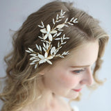 White Rhinestone Brides Hair Combs Crystal Barrettes Wedding Hair Jewelry Prom Head Wear J6206