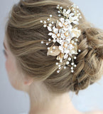 Flower Brides Hair Combs Leaves Hairbands Rhinestone Hair Sticks Wedding Hair Accessories J6221