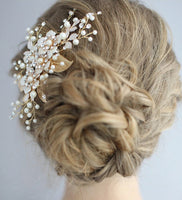 Flower Brides Hair Combs Leaves Hairbands Rhinestone Hair Sticks Wedding Hair Accessories J6221