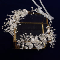 Elegant Crystal Silver Bridal Hairbands Pearls Headbands Wedding Hair Accessory