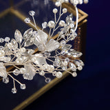 Elegant Crystal Silver Bridal Hairbands Pearls Headbands Wedding Hair Accessory
