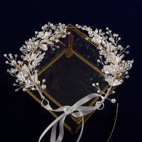 Elegant Crystal Silver Bridal Hairbands Pearls Headbands Wedding Hair Accessory