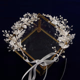 Elegant Crystal Silver Bridal Hairbands Pearls Headbands Wedding Hair Accessory
