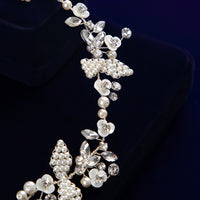 Wedding Handmade Silver Hairbands Brides Korean Soft Pearls Tiara Head Wear Crystal Hair Jewelry