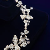 Wedding Handmade Silver Hairbands Brides Korean Soft Pearls Tiara Head Wear Crystal Hair Jewelry