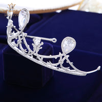 Great Crystal Brides Crowns Headpieces Zircon Wedding Tiaras Silver Bridal Hair Accessories Evening Jewelry