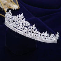 Top Quality Silver Sparkling Zircon Brides Tiaras Crown Bridal Hairbands Headpiece Wedding Hair Accessories