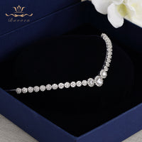 Silver Simple Clear Shinny Zircon Brides Crowns Tiaras Silver Wedding Hairbands Plated Crystal Wedding Hair Accessories
