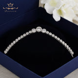 Silver Simple Clear Shinny Zircon Brides Crowns Tiaras Silver Wedding Hairbands Plated Crystal Wedding Hair Accessories
