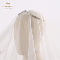 Silver Simple Clear Shinny Zircon Brides Crowns Tiaras Silver Wedding Hairbands Plated Crystal Wedding Hair Accessories