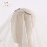 Silver Simple Clear Shinny Zircon Brides Crowns Tiaras Silver Wedding Hairbands Plated Crystal Wedding Hair Accessories
