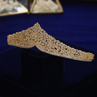 Top Quality Gold Sparkling Zircon Brides Tiaras Crown Bridal Hairbands Headpiece Wedding Hair Accessories