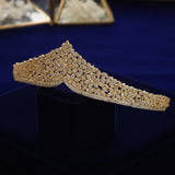 Top Quality Gold Sparkling Zircon Brides Tiaras Crown Bridal Hairbands Headpiece Wedding Hair Accessories