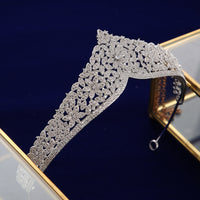 Top Quality Gold Sparkling Zircon Brides Tiaras Crown Bridal Hairbands Headpiece Wedding Hair Accessories