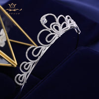 Princes Sparkling Wedding Full Zircon Bridal Tiaras Crowns Plated Crystal For Brides Women Hair Jewelry