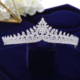 Sparkling Zircon Crystal Brides Tiaras Crowns Silver Wedding Hairbands Royal Queen Evening Hair Jewelry Wedding Accessories