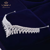 Sparkling Zircon Crystal Brides Tiaras Crowns Silver Wedding Hairbands Royal Queen Evening Hair Jewelry Wedding Accessories