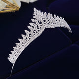Sparkling Zircon Crystal Brides Tiaras Crowns Silver Wedding Hairbands Royal Queen Evening Hair Jewelry Wedding Accessories