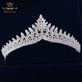 Sparkling Zircon Crystal Brides Tiaras Crowns Silver Wedding Hairbands Royal Queen Evening Hair Jewelry Wedding Accessories