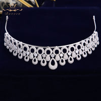 Full Zircon Bridal Tiaras Crowns Plated Crystal Wedding Hairbands For Brides Women Hair Jewelry