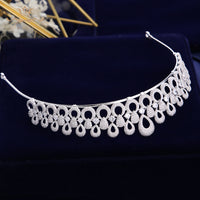 Full Zircon Bridal Tiaras Crowns Plated Crystal Wedding Hairbands For Brides Women Hair Jewelry