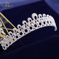Full Zircon Bridal Tiaras Crowns Plated Crystal Wedding Hairbands For Brides Women Hair Jewelry