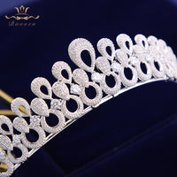 Full Zircon Bridal Tiaras Crowns Plated Crystal Wedding Hairbands For Brides Women Hair Jewelry