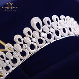 Full Zircon Bridal Tiaras Crowns Plated Crystal Wedding Hairbands For Brides Women Hair Jewelry