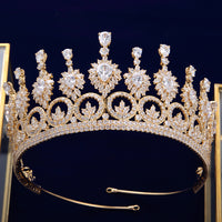 Cubic Zircon Crystal Wedding Hair Accessories Royal Princess Silver Brides Tiaras Crowns TR0420
