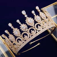 Cubic Zircon Crystal Wedding Hair Accessories Royal Princess Silver Brides Tiaras Crowns TR0420