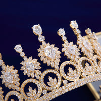Cubic Zircon Crystal Wedding Hair Accessories Royal Princess Silver Brides Tiaras Crowns TR0420