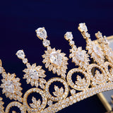 Cubic Zircon Crystal Wedding Hair Accessories Royal Princess Silver Brides Tiaras Crowns TR0420