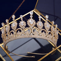 Cubic Zircon Crystal Wedding Hair Accessories Royal Princess Silver Brides Tiaras Crowns TR0420