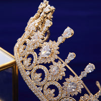 Cubic Zircon Crystal Wedding Hair Accessories Royal Princess Silver Brides Tiaras Crowns TR0420