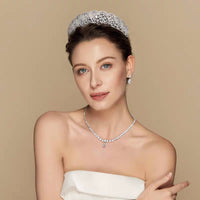 Princess Silver Sparkling Zircon Brides Tiaras Crown Bridal Hairbands Headpiece Wedding Hair Accessories TR0459