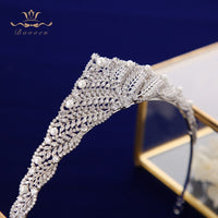 Luxurious Pearls Zircon Brides Tiaras Crowns Crystal Silver Brides Headbands Headpieces TR0461