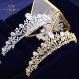 Princess CZ Zircon Gold Brides Crown Headband Crystal Tiaras Crowns Hair Band Bridal Hair Accessories