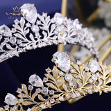 Princess CZ Zircon Gold Brides Crown Headband Crystal Tiaras Crowns Hair Band Bridal Hair Accessories