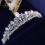 Princess CZ Zircon Gold Brides Crown Headband Crystal Tiaras Crowns Hair Band Bridal Hair Accessories