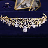 Princess CZ Zircon Gold Brides Crown Headband Crystal Tiaras Crowns Hair Band Bridal Hair Accessories